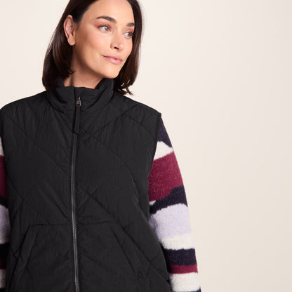 Juni Womens Relaxed Fit Shower Resistant Insulated Gilet - Black