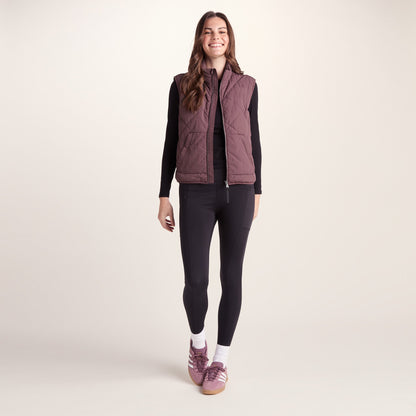 Juni Womens Relaxed Fit Shower Resistant Insulated Gilet - Dark Mauve