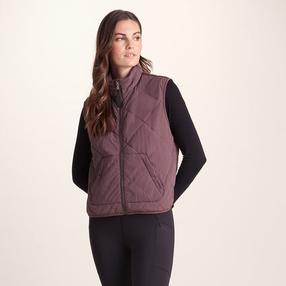 Juni Womens Relaxed Fit Shower Resistant Insulated Gilet - Dark Mauve