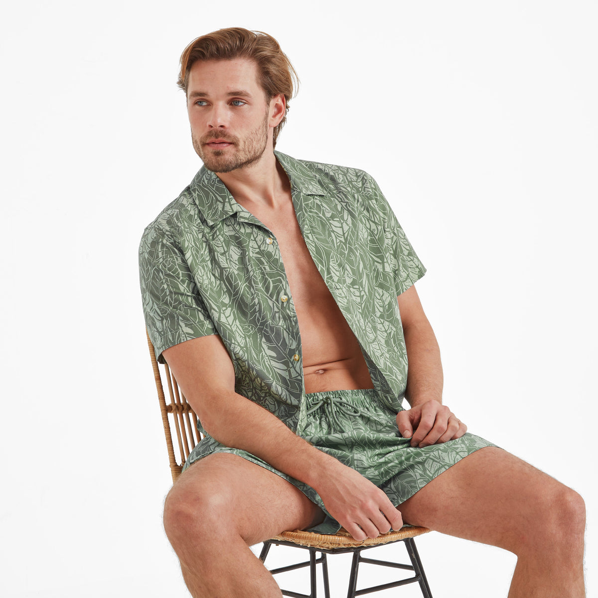 Kai Mens Swimshorts - Pistachio Palm Print