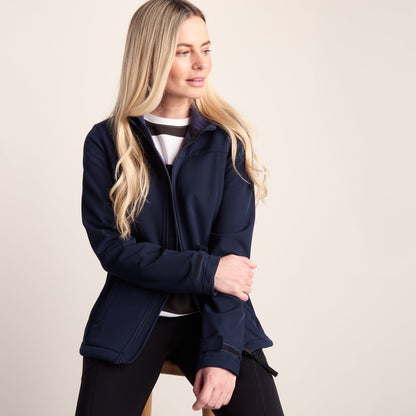 Keld Womens Shower Resistant Hooded Softshell Jacket - Navy