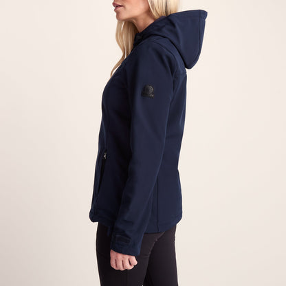 Keld Womens Shower Resistant Hooded Softshell Jacket - Navy