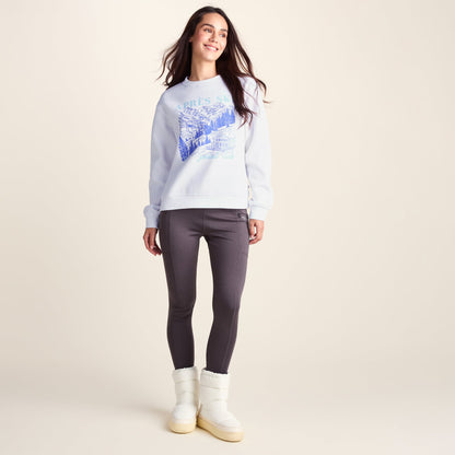 Kendall Womens Supersoft Apres Ski Print Sweatshirt - Optic White