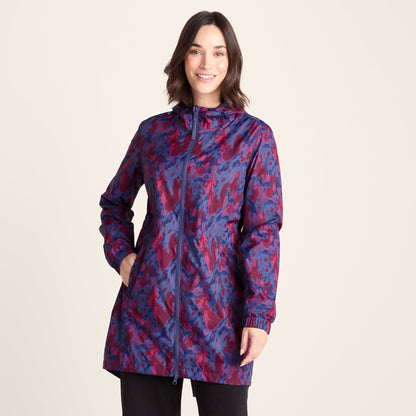 Kilnsey Womens Waterproof Jacket - Oxford Blue Abstract Print