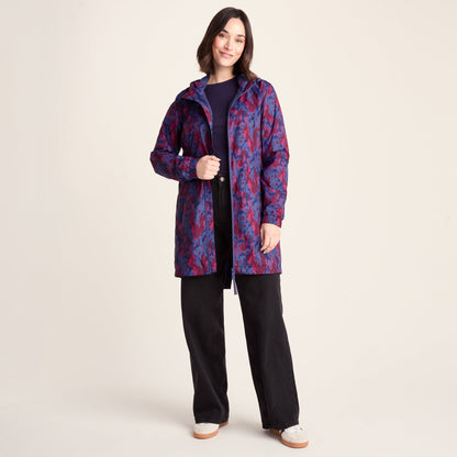 Kilnsey Womens Waterproof Jacket - Oxford Blue Abstract Print