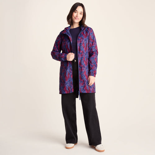 Kilnsey Womens Waterproof Jacket - Oxford Blue Abstract Print