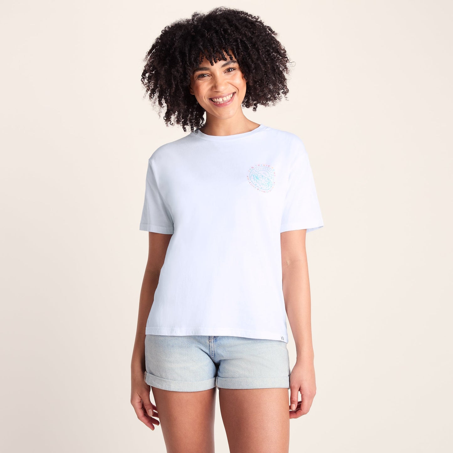Lakeside Womens 100% Cotton Supersoft Relaxed Fit T-Shirt - Optic White