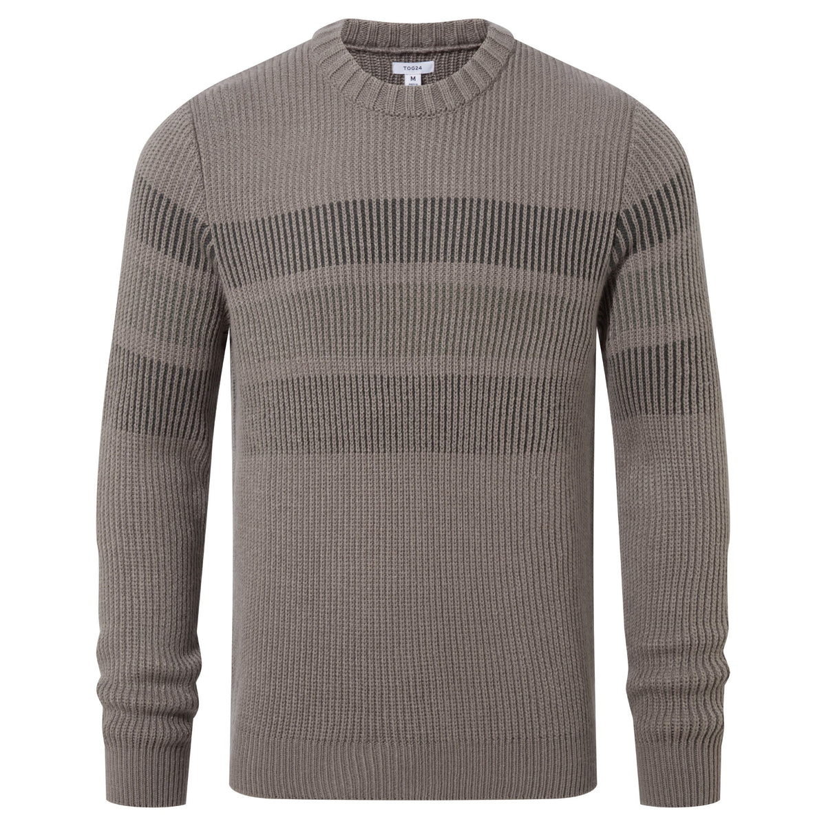 Leonard Mens Chunky Knitted Jumper - Mid Grey