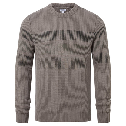 Leonard Mens Chunky Knitted Jumper - Mid Grey