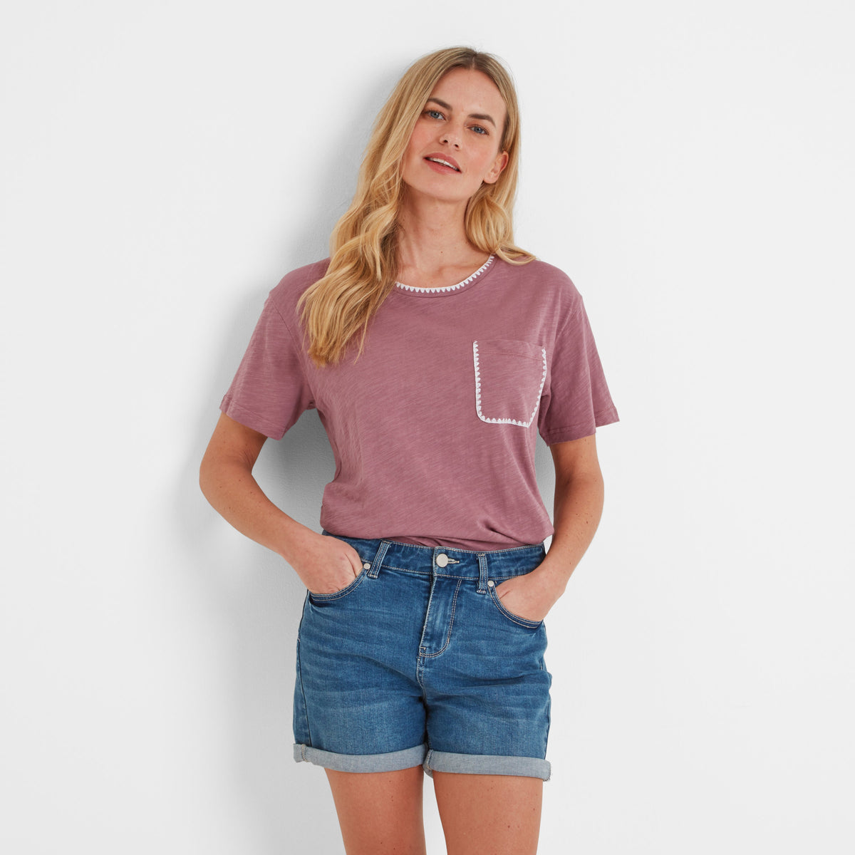Liana Womens 100% Cotton Supersoft T-Shirt - Mauve