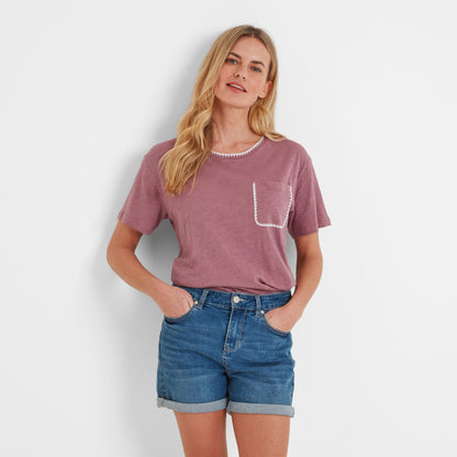 Liana Womens 100% Cotton Supersoft T-Shirt - Mauve