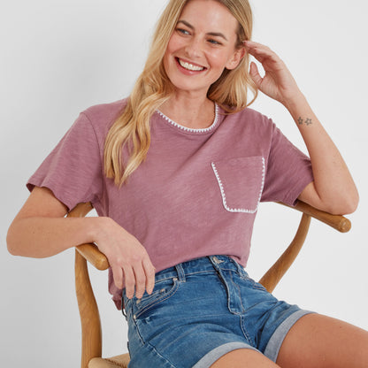 Liana Womens 100% Cotton Supersoft T-Shirt - Mauve