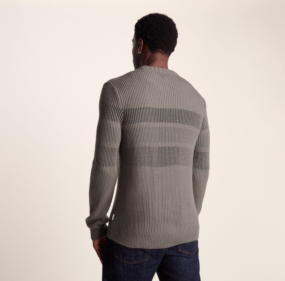 Leonard Mens Chunky Knitted Jumper - Mid Grey