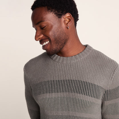 Leonard Mens Chunky Knitted Jumper - Mid Grey
