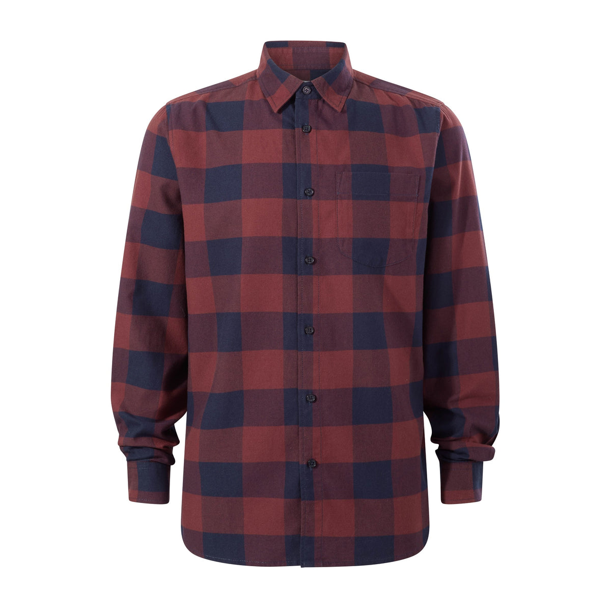 Marcel Mens Brushed Flannel  Check Shirt - Blue & Brown Check