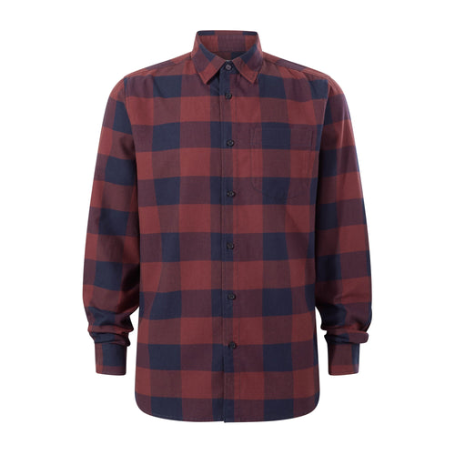 Marcel Mens Brushed Flannel  Check Shirt - Blue & Brown Check
