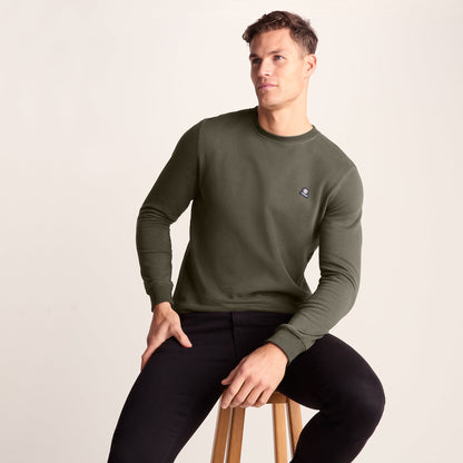 Mellor Mens Supersoft Cotton Rich Sweat - Dark Khaki