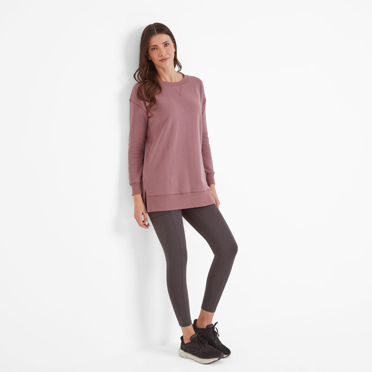 Michelle Womens Cotton Blend Sweat - Mauve