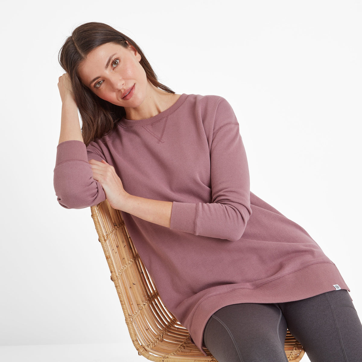 Michelle Womens Cotton Blend Sweat - Mauve