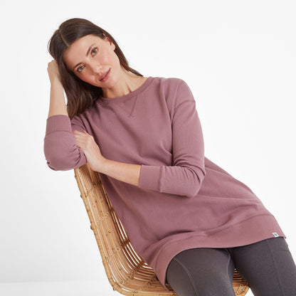 Michelle Womens Cotton Blend Sweat - Mauve