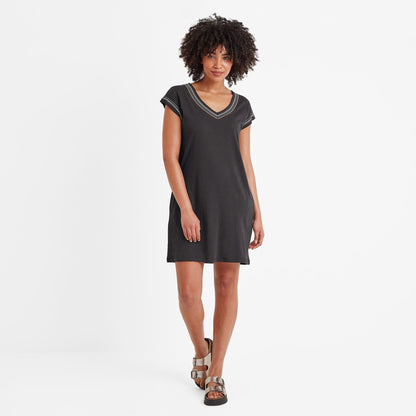 Nicolette Womens Jersey  Dress - Washed Black
