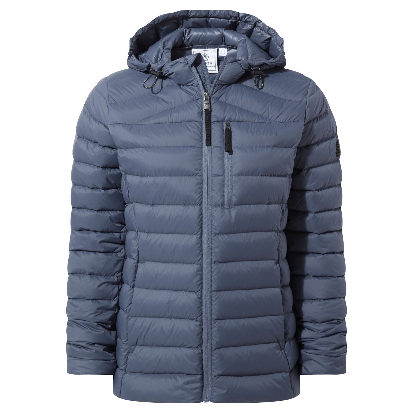 North Womens RDS Certified Down Hooded Jacket - Blue Stone