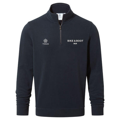 Bike & Boot Mens - Oakenshaw 1/4 Zip Neck Dark Indigo