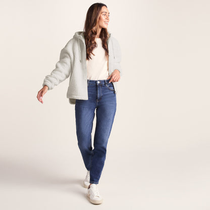 Olivia Womens Relaxed Fit Sherpa Fleece - Vanilla