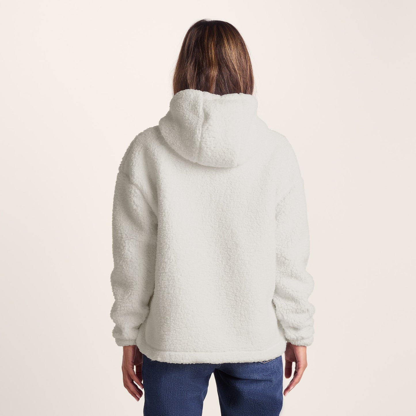 Olivia Womens Relaxed Fit Sherpa Fleece - Vanilla