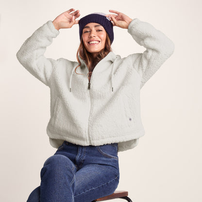 Olivia Womens Relaxed Fit Sherpa Fleece - Vanilla
