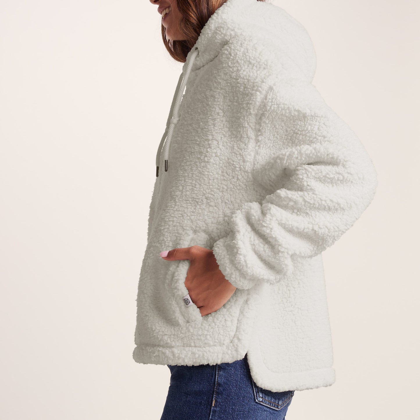 Olivia Womens Relaxed Fit Sherpa Fleece - Vanilla