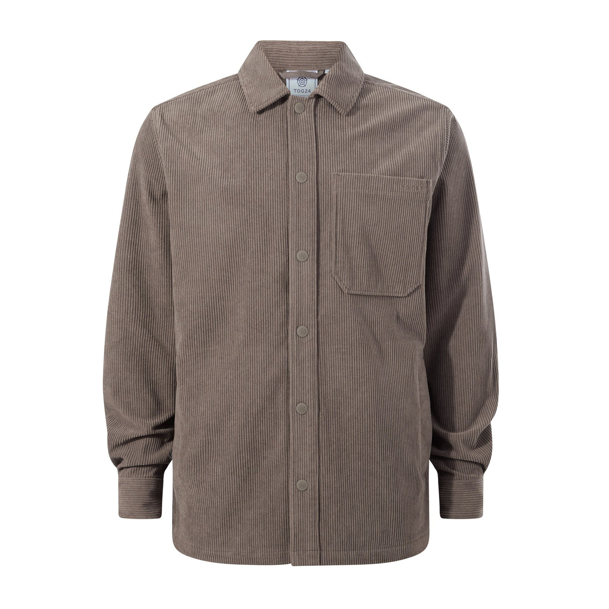 Olson Mens Chunky Corduroy Shacket - Ash Brown