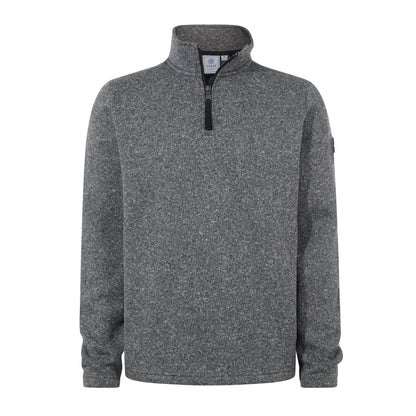Pearson Mens Knitlook Quarter Zip Fleece - Dark Grey Marl