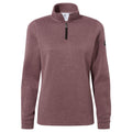 Pearson Womens Knitlook Quarter Zip Fleece - Mauve Marl