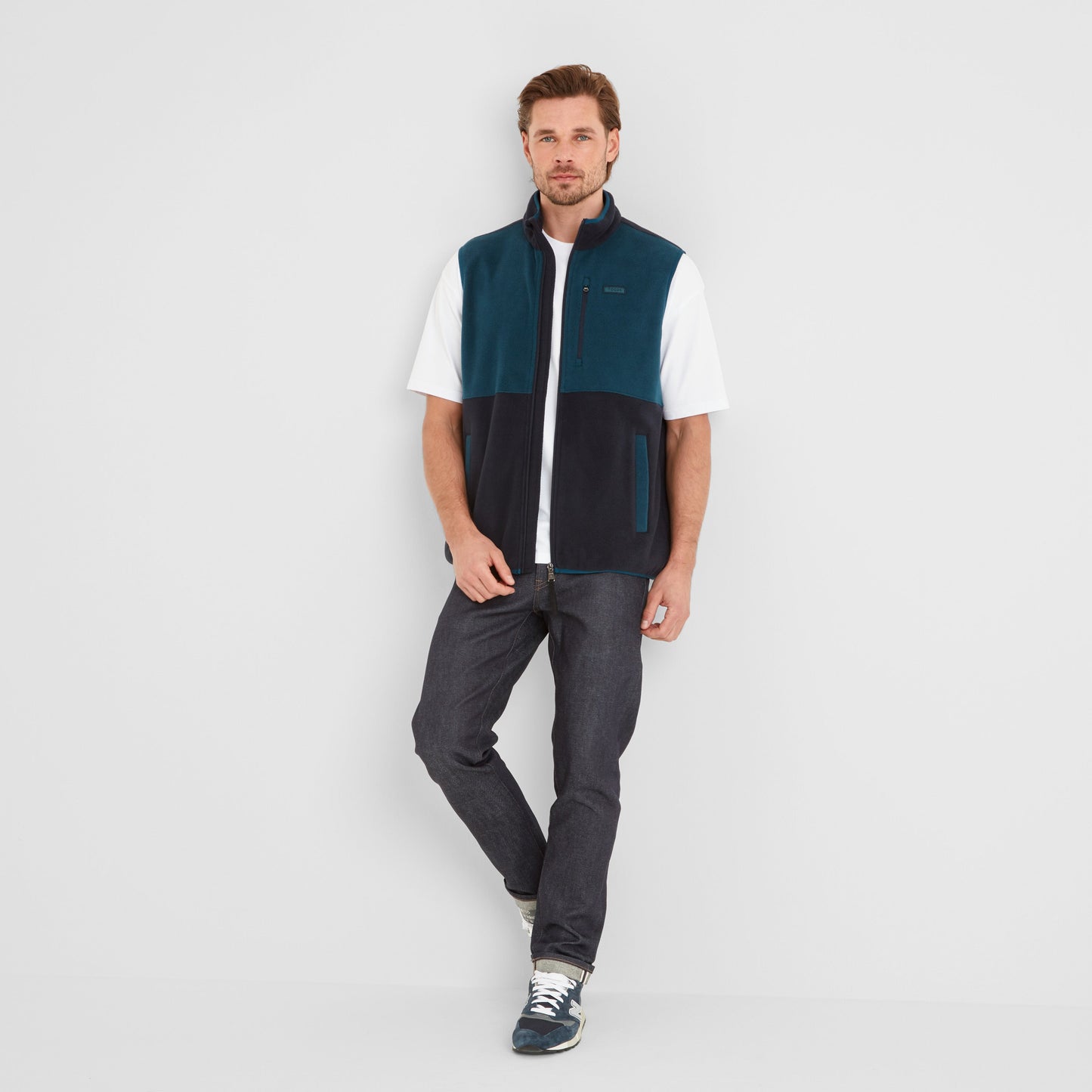 Pensford Mens Microfleece Gilet - Dark Indigo/Petrol Green