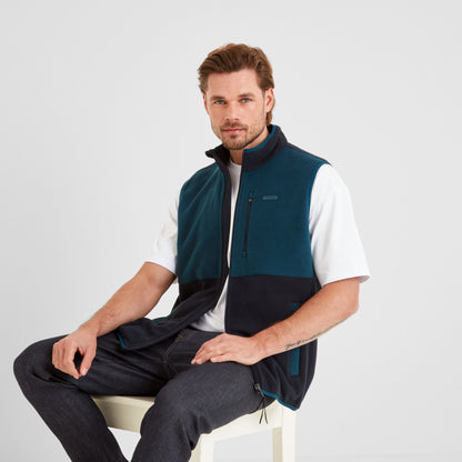 Pensford Mens Microfleece Gilet - Dark Indigo/Petrol Green