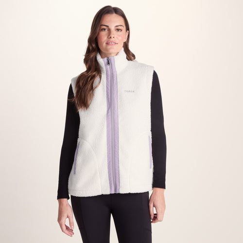 Peyton Womens Relaxed Fit Sherpa Fleece Gilet - Vanilla