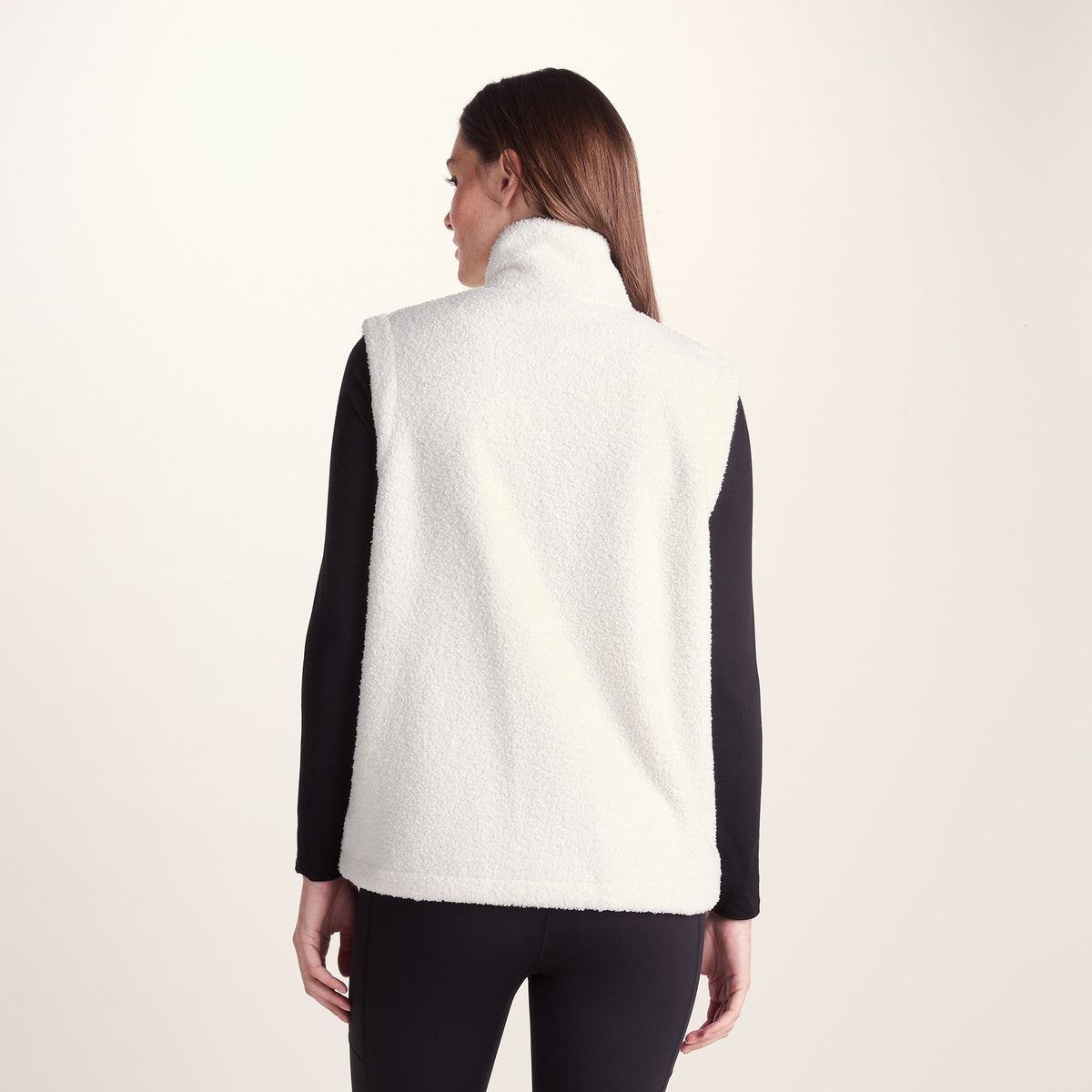 Peyton Womens Relaxed Fit Sherpa Fleece Gilet - Vanilla
