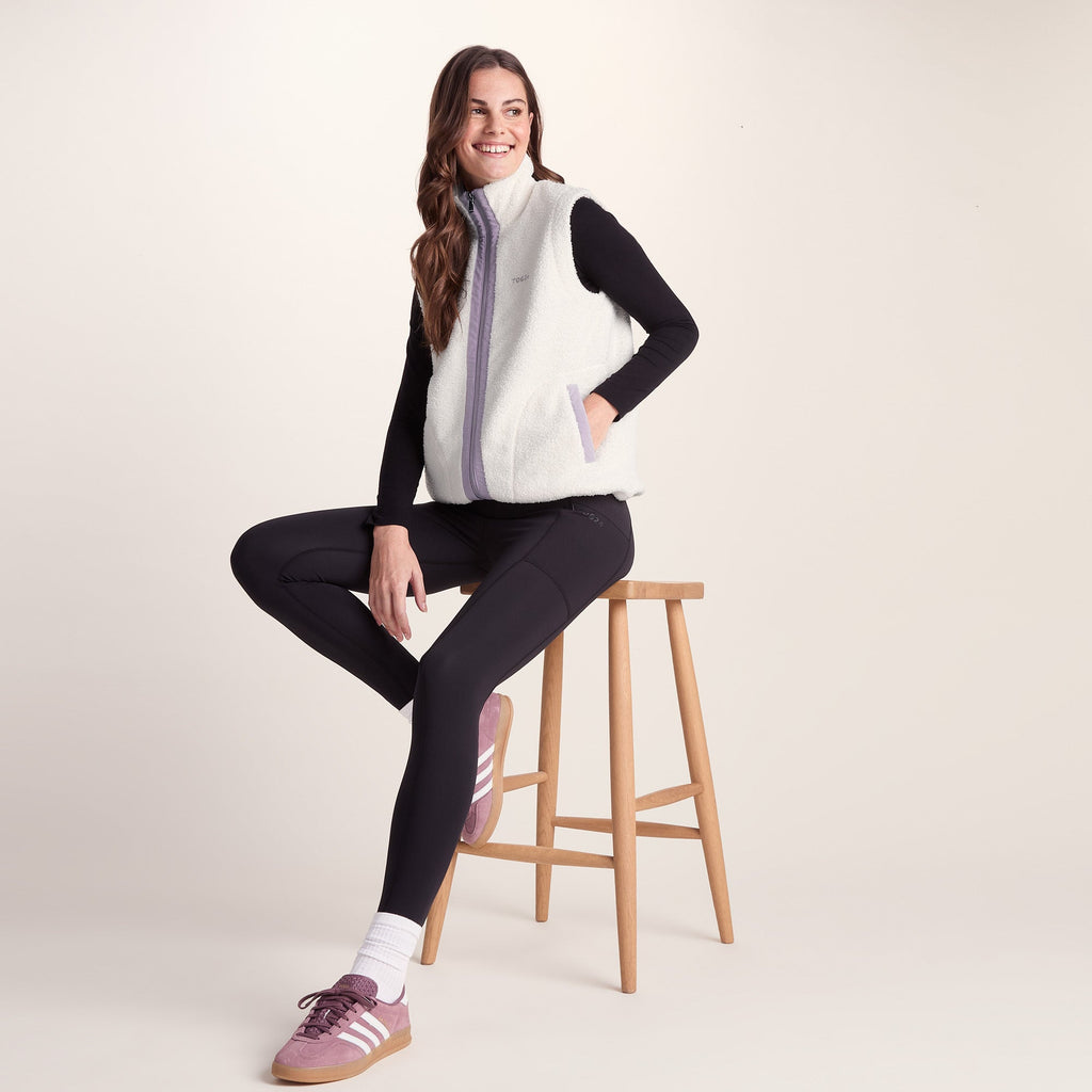 Peyton Womens Relaxed Fit Sherpa Fleece Gilet - Vanilla