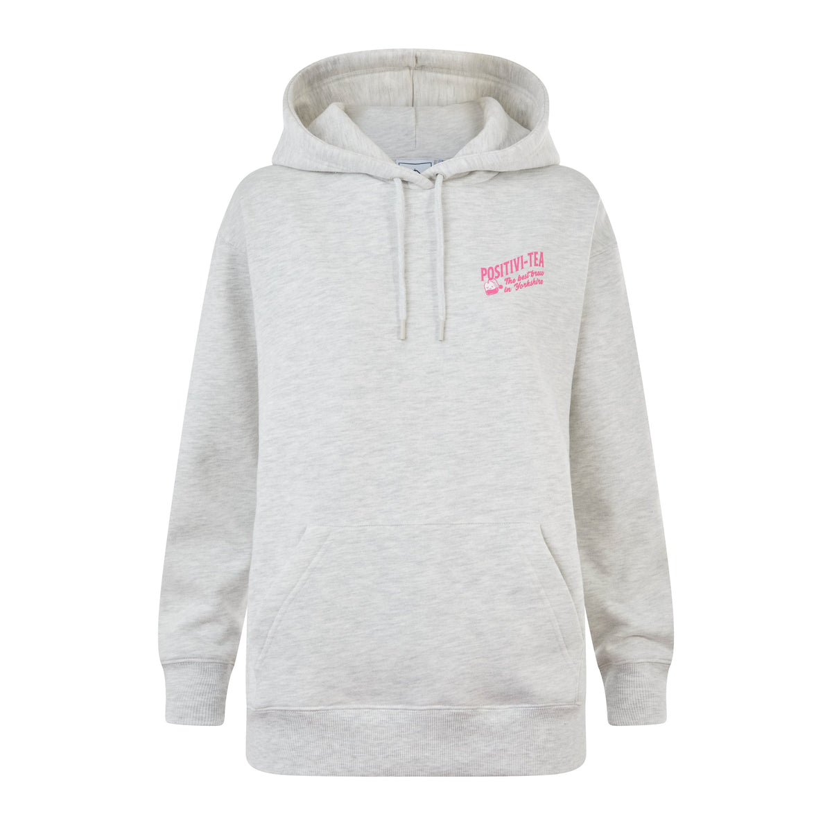 Positivity Womens Supersoft Heavyweight Graphic Print Hoodie - Ice Grey Melange