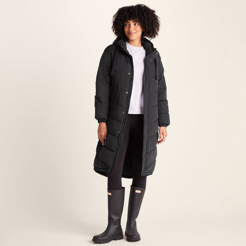 Raleigh Womens Long Insulated Jacket - Washed Black