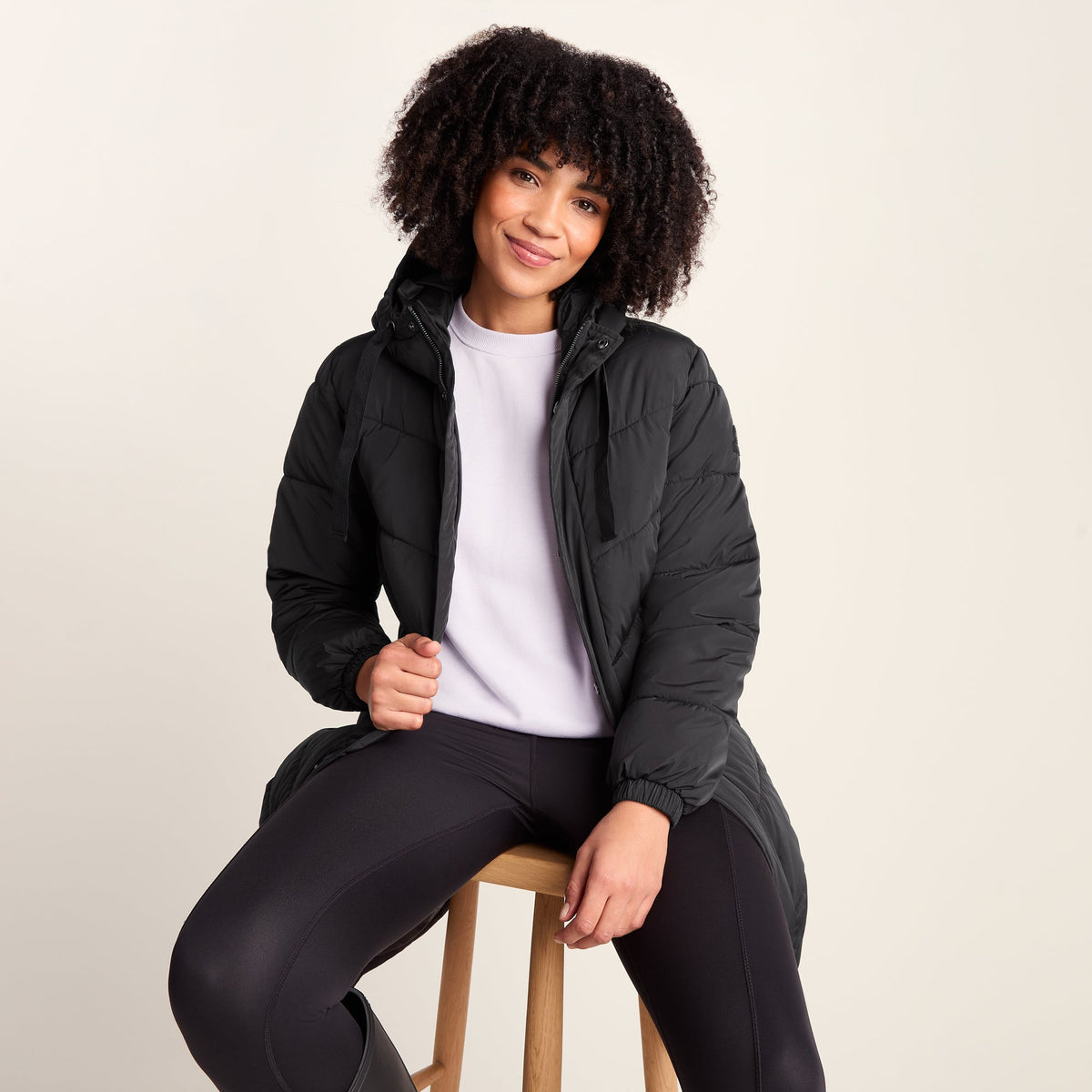 Raleigh Womens Long Insulated Jacket - Washed Black