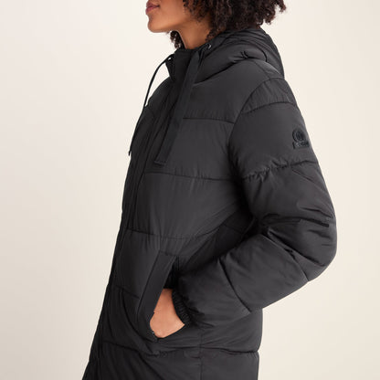 Raleigh Womens Long Insulated Jacket - Washed Black