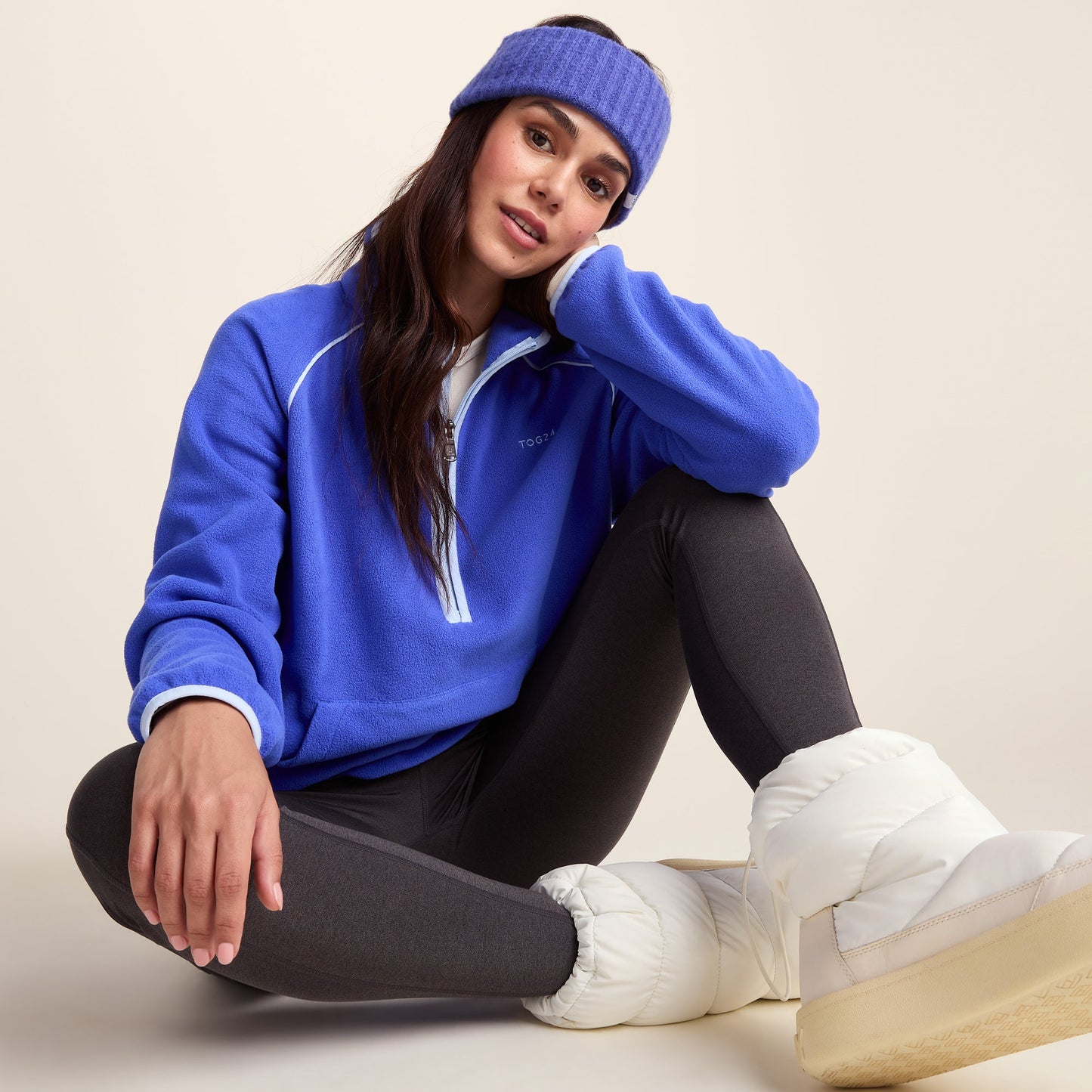 Rawson Womens Relaxed Fit Microfleece Zip Neck - Cobalt Blue