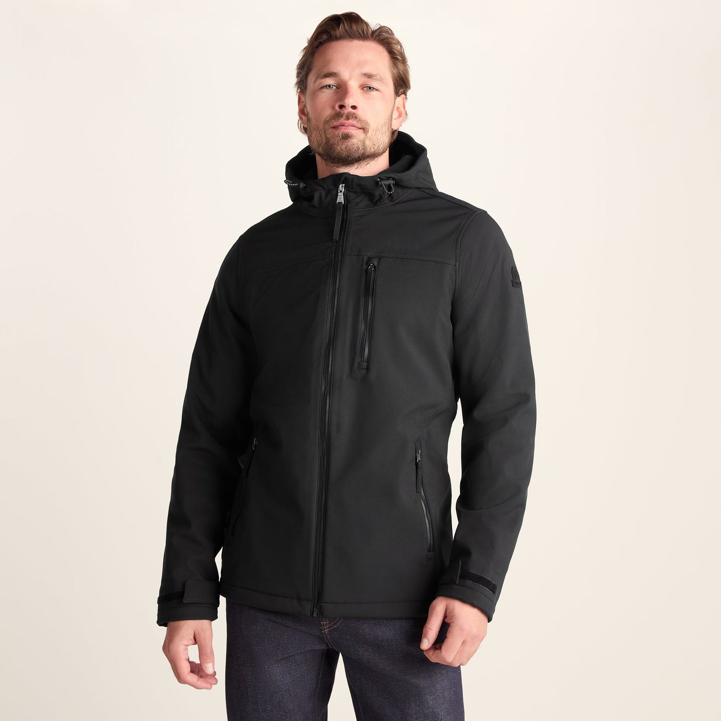 Retner Mens Waterproof Softshell Hooded Jacket - Black
