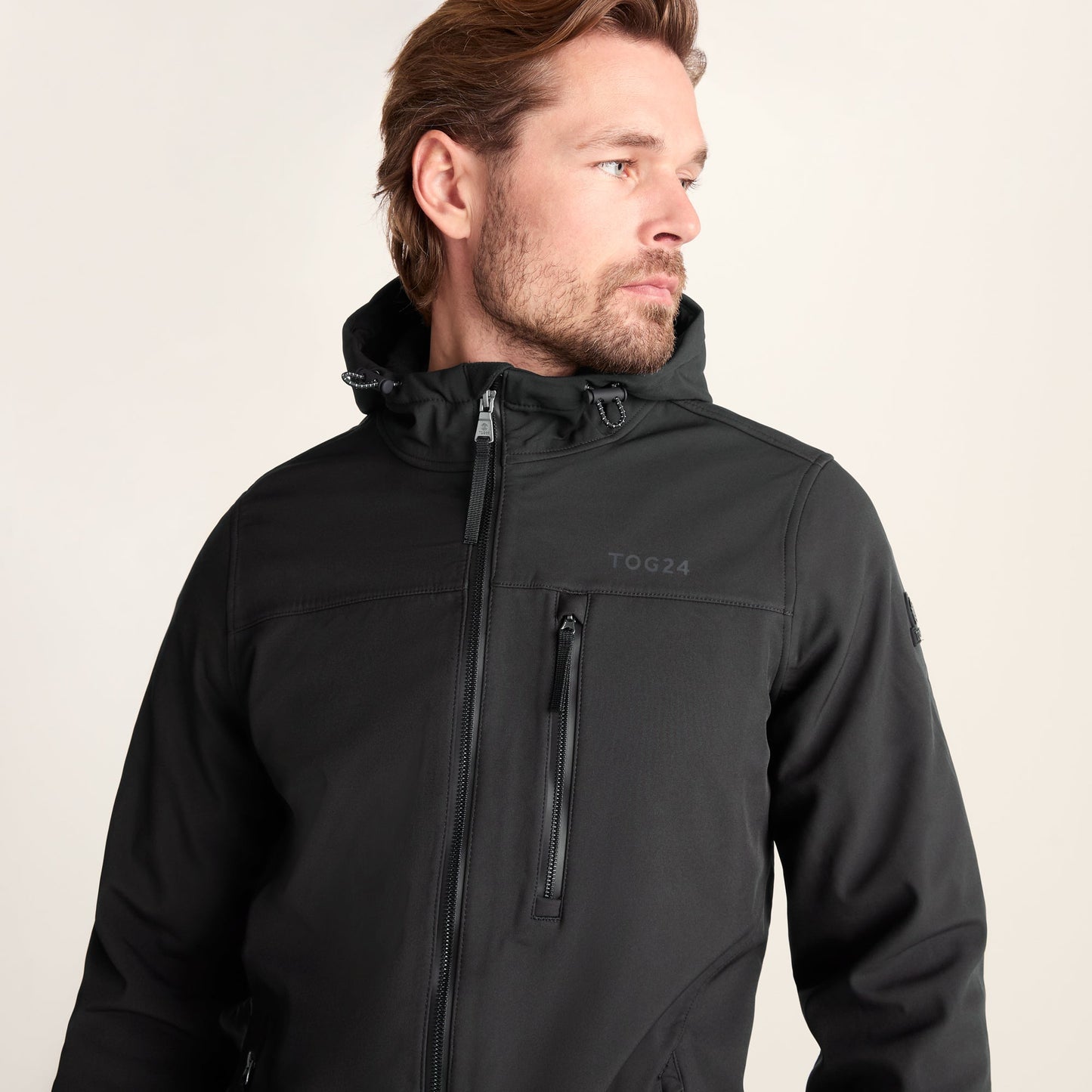 Retner Mens Waterproof Softshell Hooded Jacket - Black