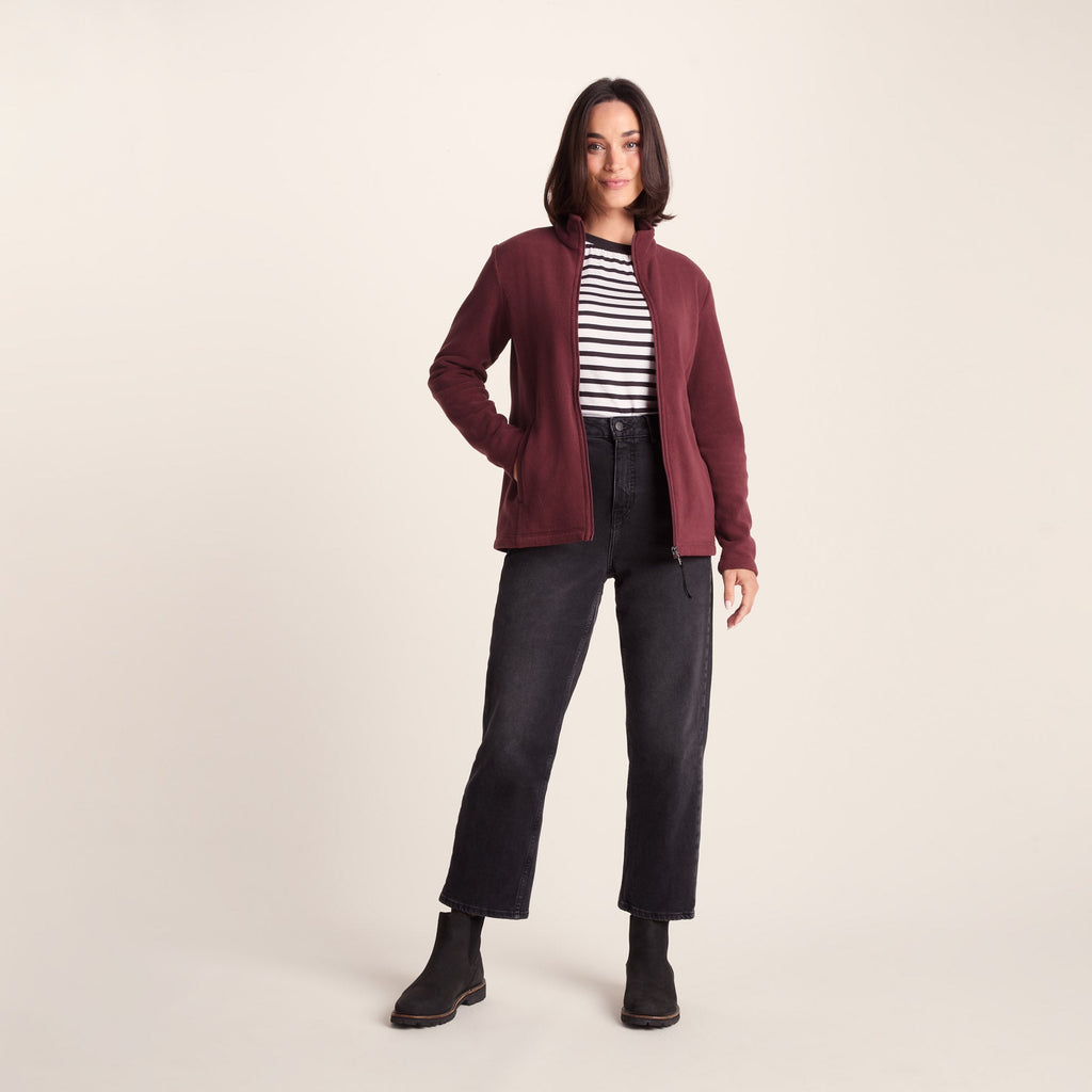 Revive Womens Fleece Jacket - Burgundy