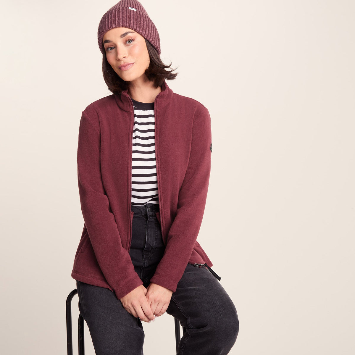 Revive Womens Fleece Jacket - Burgundy