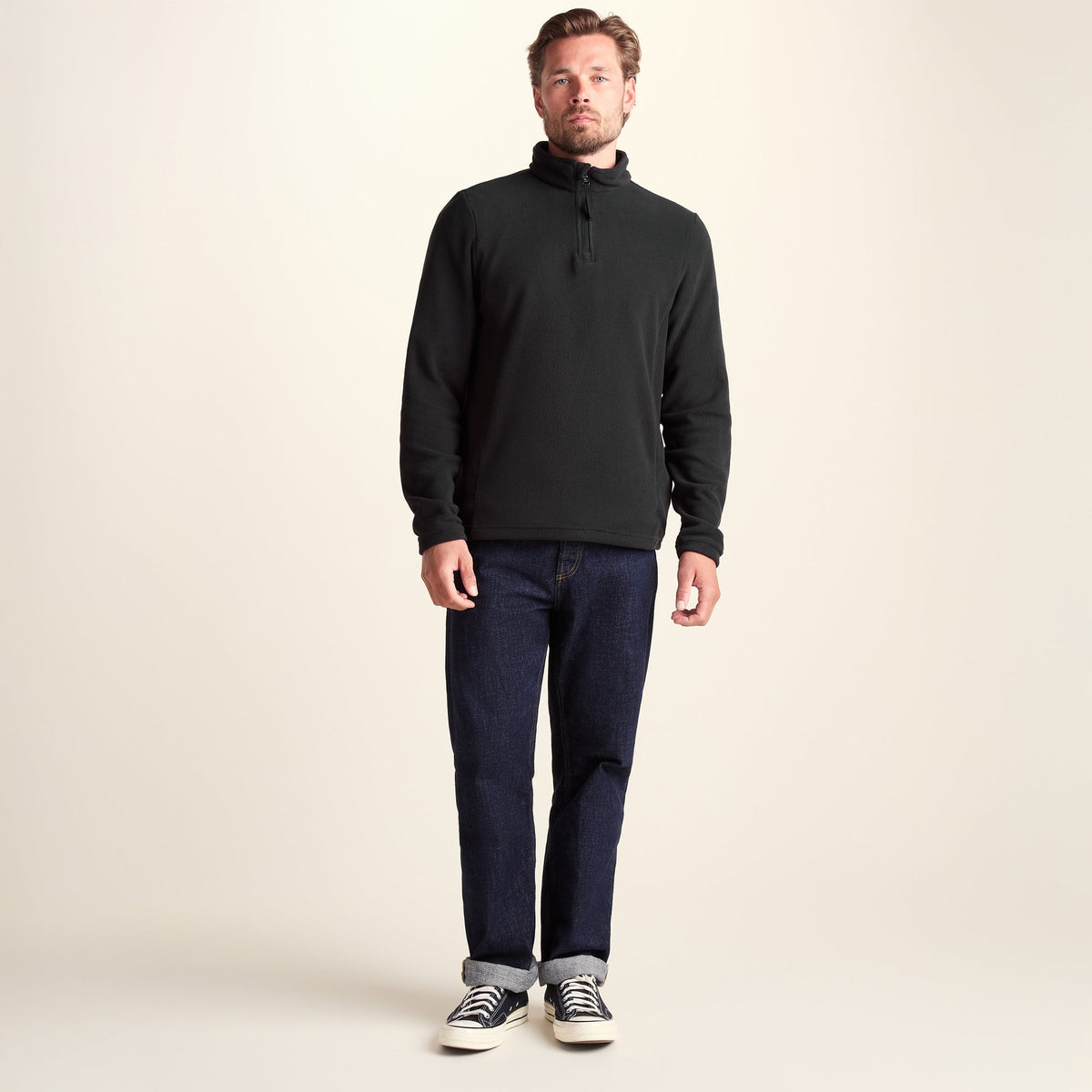 Revive Mens Quarter Zip Fleece - Black