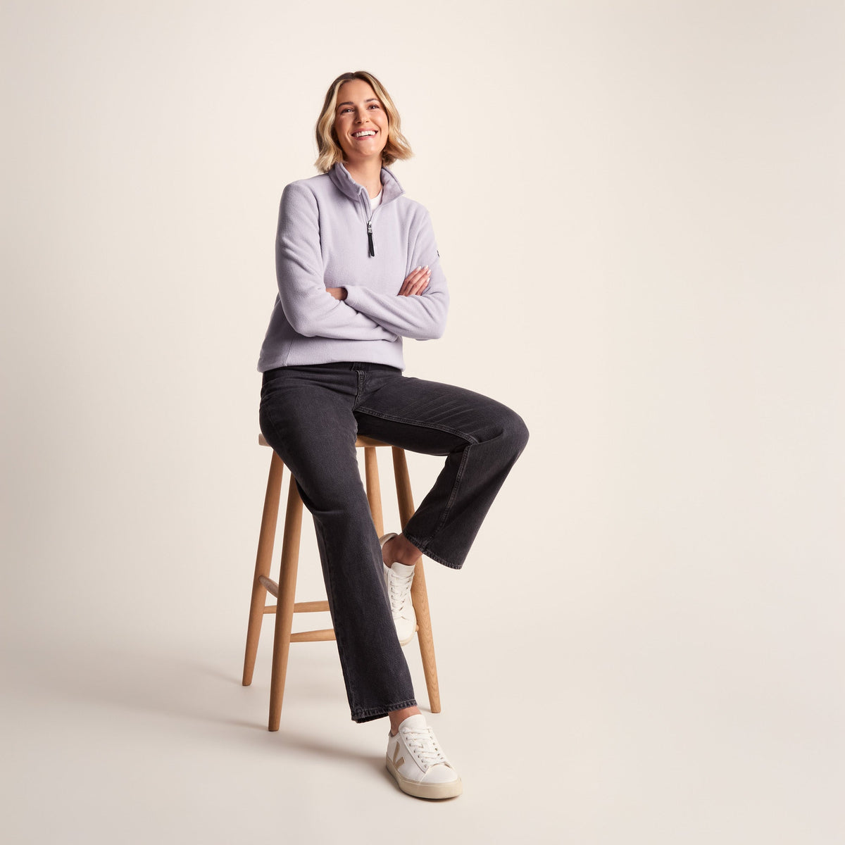 Revive Womens Quarter Zip Fleece - Lavender Grey